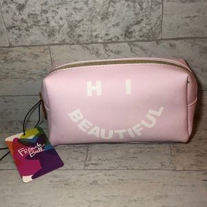 French Bull “Hi Beautiful” Baby Pink Makeup Cosmetic Travel Bag Pouch